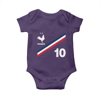 France Football Coq Baby Onesie French Flag Stripes Number 10 Athletic Soccer National Pride