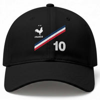 France Football Coq Baseball Cap French Flag Stripes Number 10 Athletic Soccer National Pride