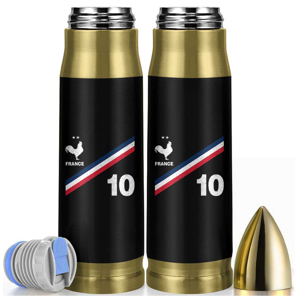 France Football Coq Bullet Tumbler French Flag Stripes Number 10 Athletic Soccer National Pride