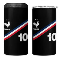 France Football Coq 4 in 1 Can Cooler Tumbler French Flag Stripes Number 10 Athletic Soccer National Pride