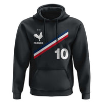 France Football Coq Hoodie French Flag Stripes Number 10 Athletic Soccer National Pride