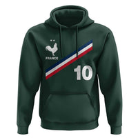 France Football Coq Hoodie French Flag Stripes Number 10 Athletic Soccer National Pride