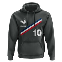 France Football Coq Hoodie French Flag Stripes Number 10 Athletic Soccer National Pride