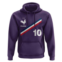 France Football Coq Hoodie French Flag Stripes Number 10 Athletic Soccer National Pride