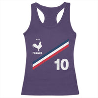 France Football Coq Racerback Tank Top French Flag Stripes Number 10 Athletic Soccer National Pride