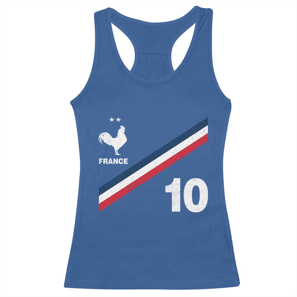 France Football Coq Racerback Tank Top French Flag Stripes Number 10 Athletic Soccer National Pride