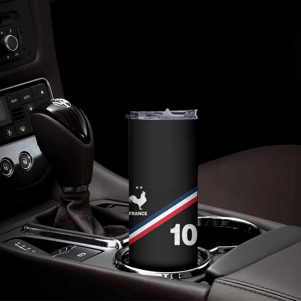 France Football Coq Skinny Tumbler French Flag Stripes Number 10 Athletic Soccer National Pride