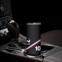 France Football Coq Skinny Tumbler French Flag Stripes Number 10 Athletic Soccer National Pride