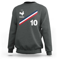 France Football Coq Sweatshirt French Flag Stripes Number 10 Athletic Soccer National Pride