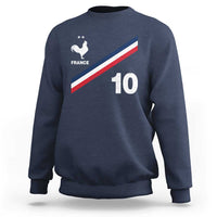 France Football Coq Sweatshirt French Flag Stripes Number 10 Athletic Soccer National Pride