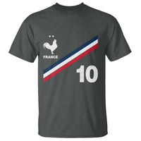 France Football Coq T Shirt French Flag Stripes Number 10 Athletic Soccer National Pride