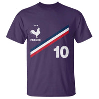 France Football Coq T Shirt French Flag Stripes Number 10 Athletic Soccer National Pride