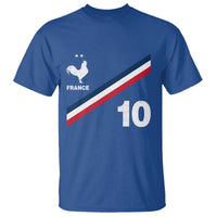 France Football Coq T Shirt French Flag Stripes Number 10 Athletic Soccer National Pride