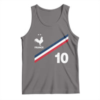 France Football Coq Tank Top French Flag Stripes Number 10 Athletic Soccer National Pride