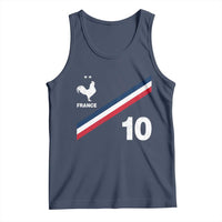 France Football Coq Tank Top French Flag Stripes Number 10 Athletic Soccer National Pride