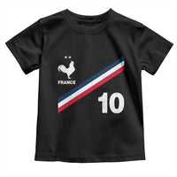 France Football Coq Toddler T Shirt French Flag Stripes Number 10 Athletic Soccer National Pride