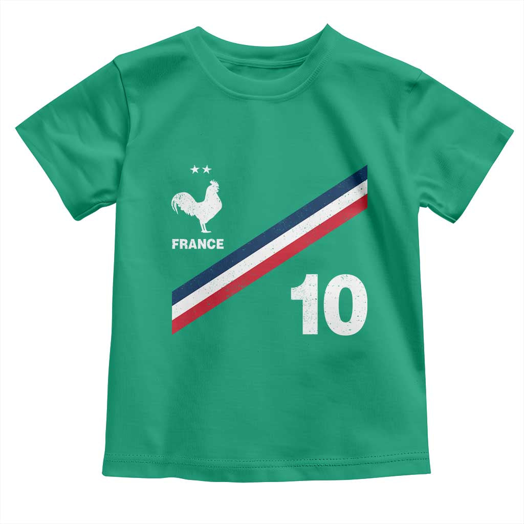 France Football Coq Toddler T Shirt French Flag Stripes Number 10 Athletic Soccer National Pride