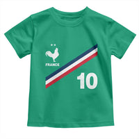France Football Coq Toddler T Shirt French Flag Stripes Number 10 Athletic Soccer National Pride