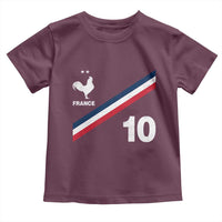France Football Coq Toddler T Shirt French Flag Stripes Number 10 Athletic Soccer National Pride