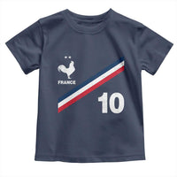 France Football Coq Toddler T Shirt French Flag Stripes Number 10 Athletic Soccer National Pride