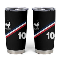 France Football Coq Tumbler Cup French Flag Stripes Number 10 Athletic Soccer National Pride