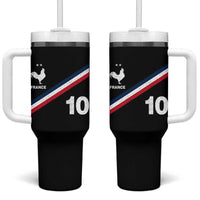 France Football Coq Tumbler With Handle French Flag Stripes Number 10 Athletic Soccer National Pride