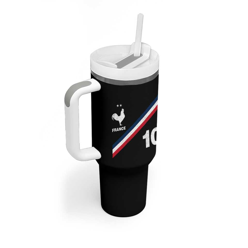 France Football Coq Tumbler With Handle French Flag Stripes Number 10 Athletic Soccer National Pride