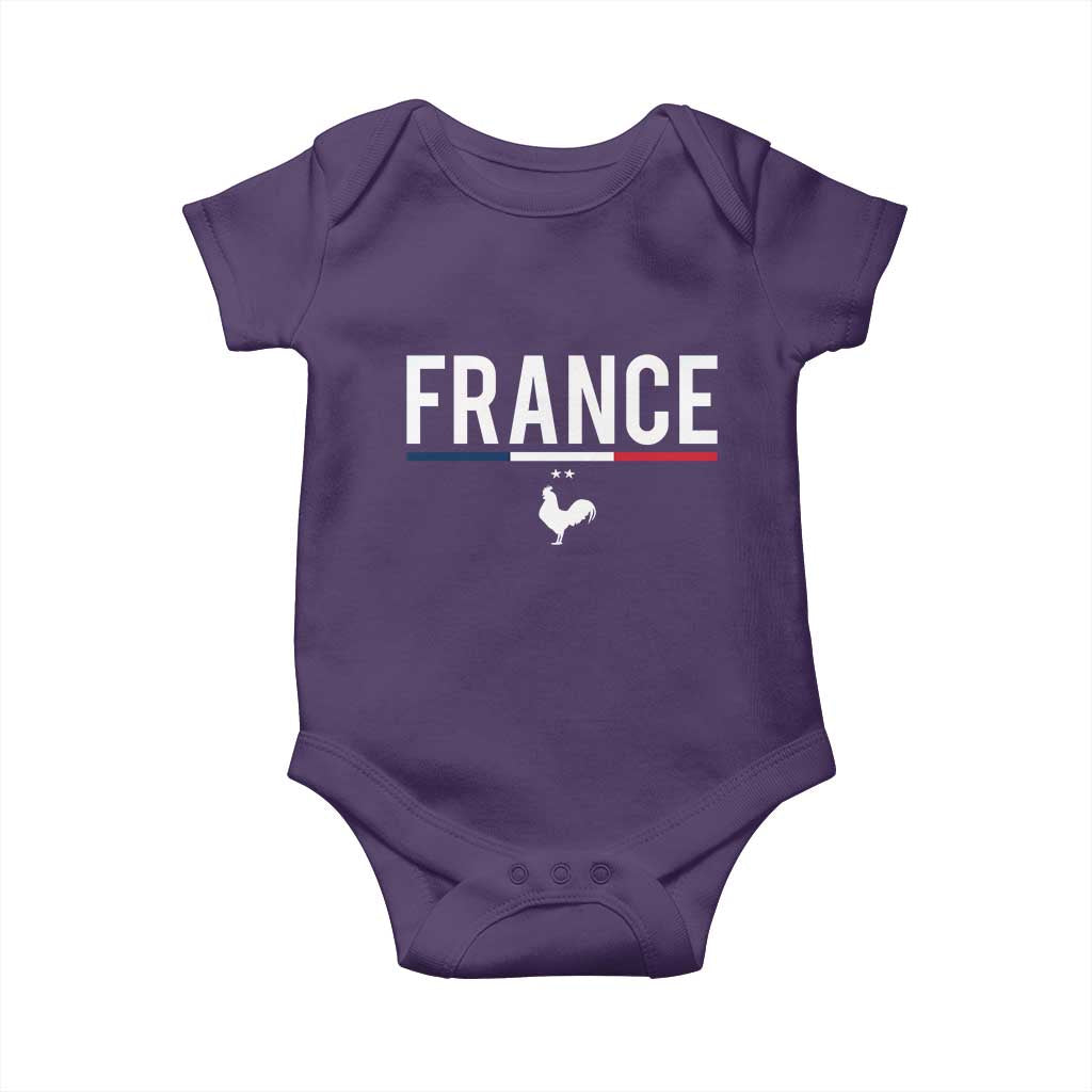 France Gallic Rooster Sports Throwback Design Vintage French Flag Baby Onesie