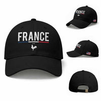 France Gallic Rooster Sports Throwback Design Vintage French Flag Baseball Cap