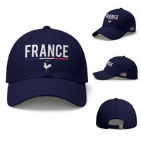 France Gallic Rooster Sports Throwback Design Vintage French Flag Baseball Cap