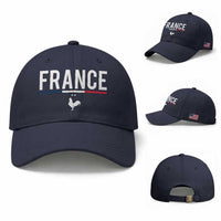 France Gallic Rooster Sports Throwback Design Vintage French Flag Baseball Cap