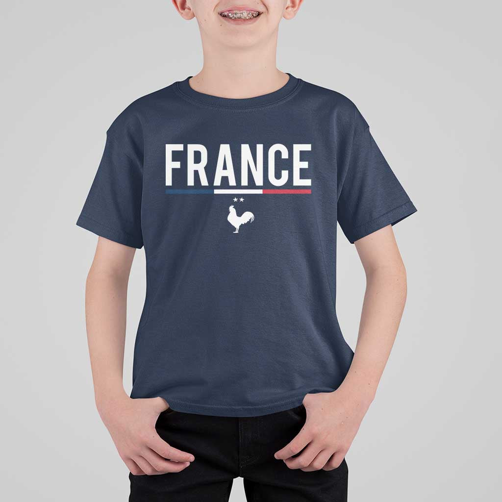 France Gallic Rooster Sports Throwback Design Vintage French Flag T Shirt For Kid