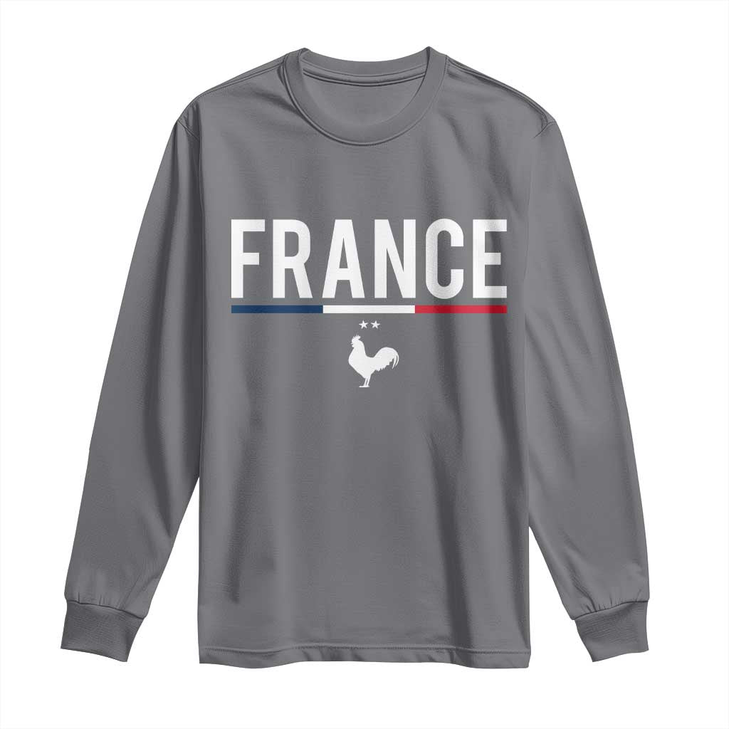 France Gallic Rooster Sports Throwback Design Vintage French Flag Long Sleeve Shirt