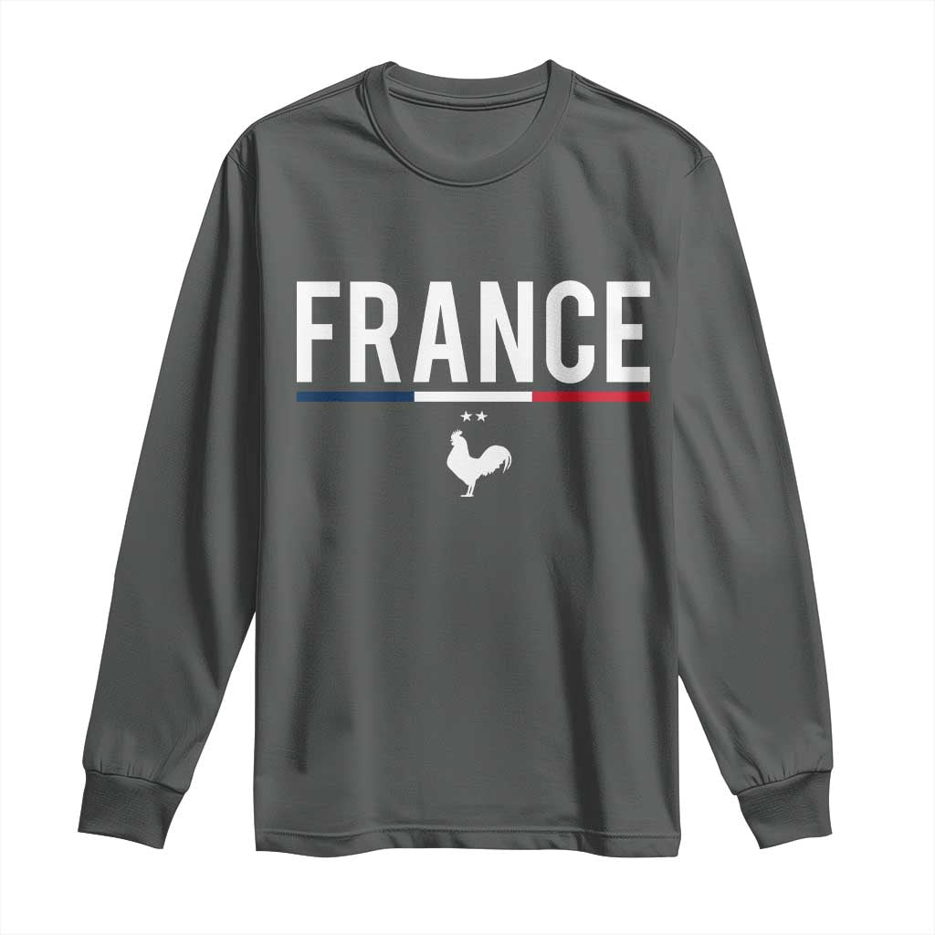 France Gallic Rooster Sports Throwback Design Vintage French Flag Long Sleeve Shirt