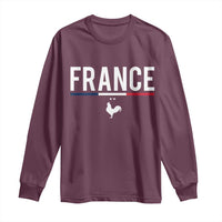France Gallic Rooster Sports Throwback Design Vintage French Flag Long Sleeve Shirt