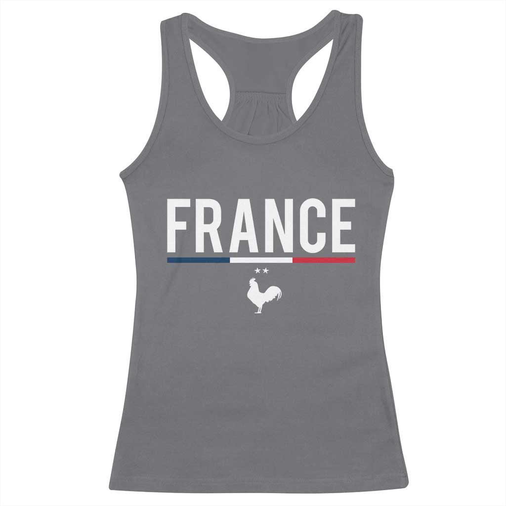 France Gallic Rooster Sports Throwback Design Vintage French Flag Racerback Tank Top