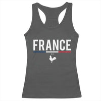 France Gallic Rooster Sports Throwback Design Vintage French Flag Racerback Tank Top