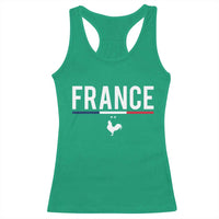France Gallic Rooster Sports Throwback Design Vintage French Flag Racerback Tank Top