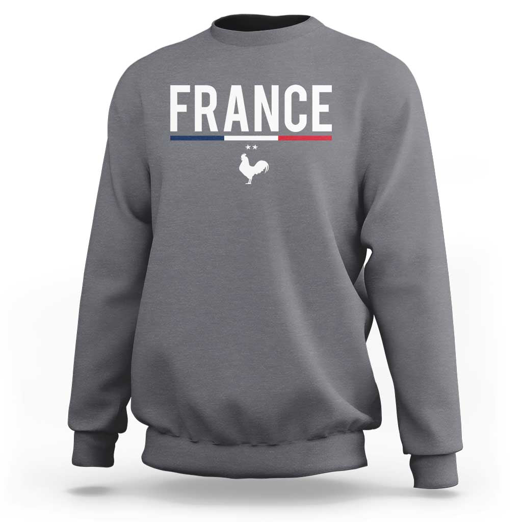 France Gallic Rooster Sports Throwback Design Vintage French Flag Sweatshirt