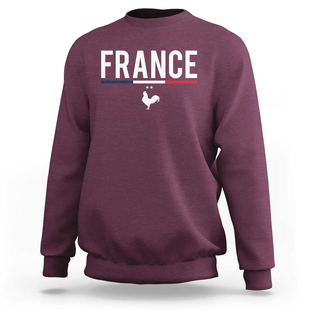 France Gallic Rooster Sports Throwback Design Vintage French Flag Sweatshirt