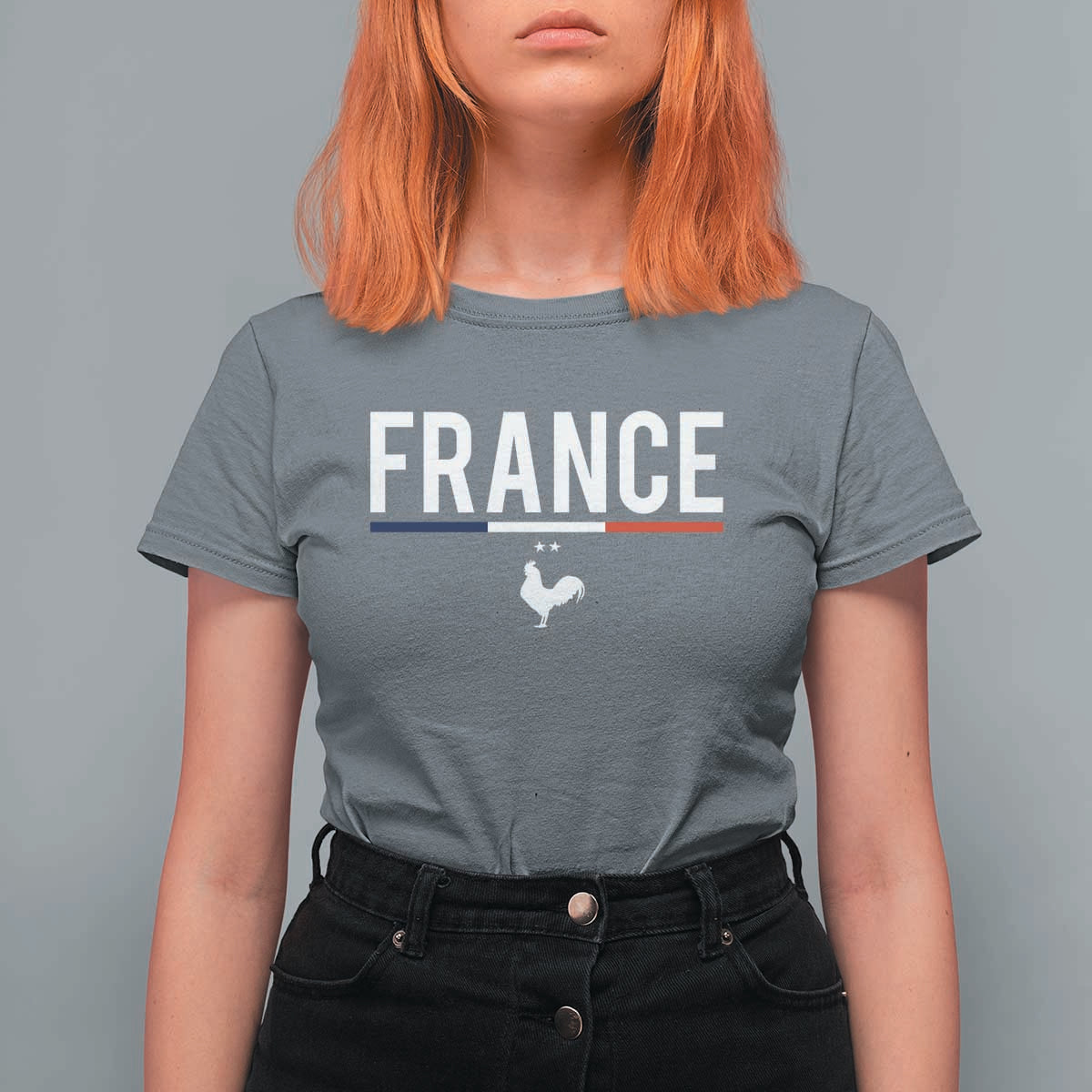 France Gallic Rooster Sports Throwback Design Vintage French Flag T Shirt For Women