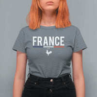France Gallic Rooster Sports Throwback Design Vintage French Flag T Shirt For Women