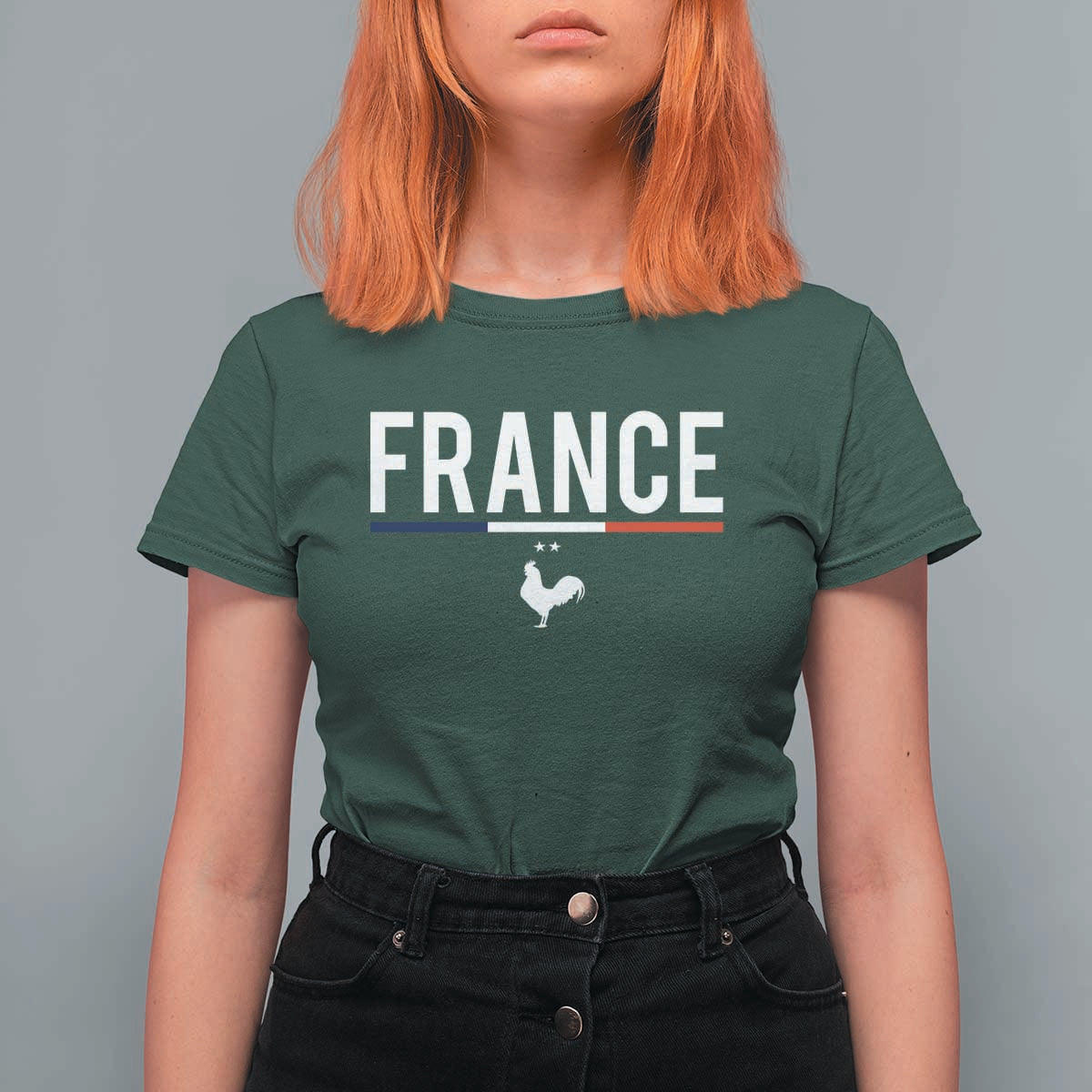 France Gallic Rooster Sports Throwback Design Vintage French Flag T Shirt For Women