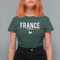 France Gallic Rooster Sports Throwback Design Vintage French Flag T Shirt For Women