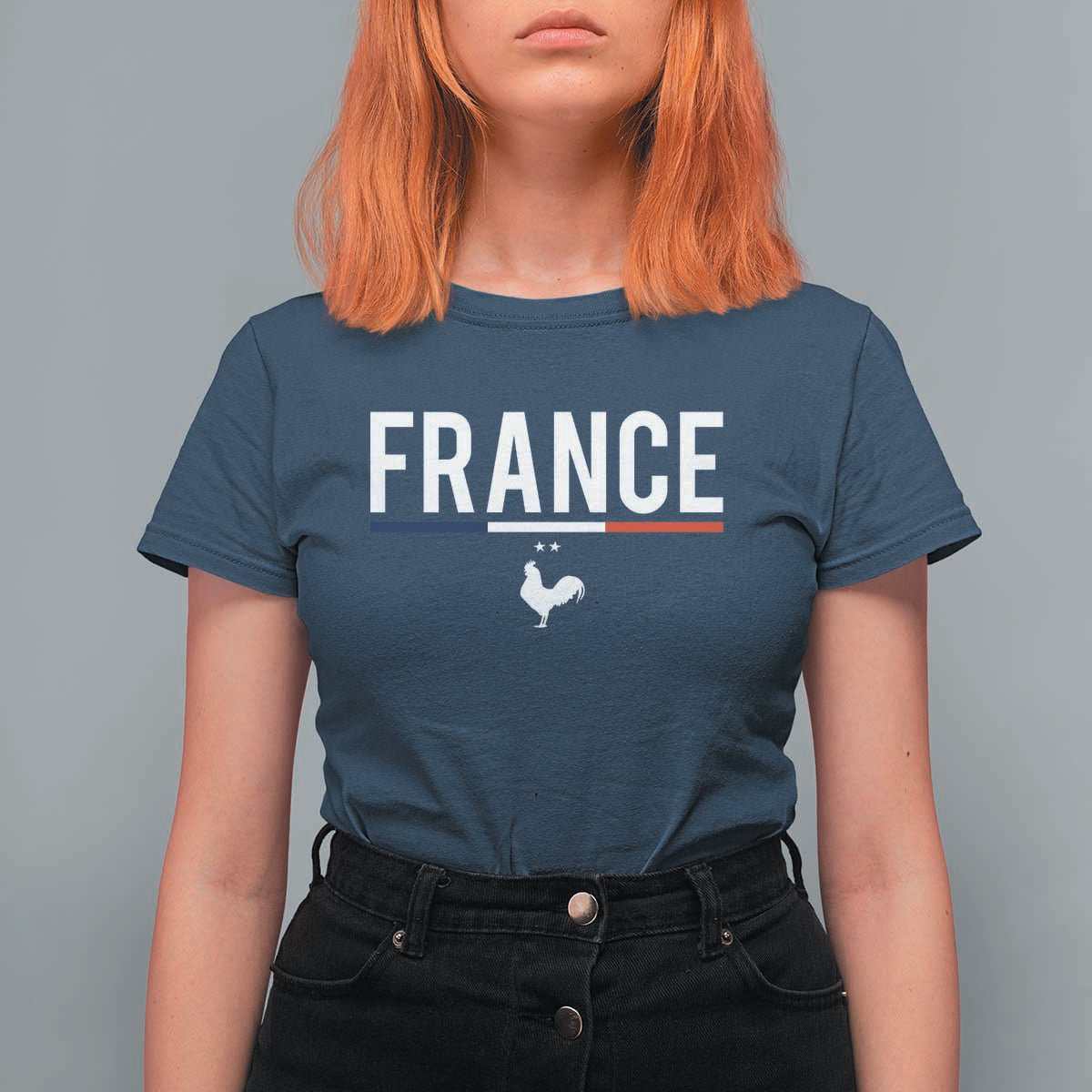 France Gallic Rooster Sports Throwback Design Vintage French Flag T Shirt For Women