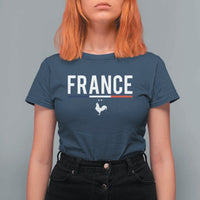 France Gallic Rooster Sports Throwback Design Vintage French Flag T Shirt For Women