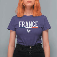 France Gallic Rooster Sports Throwback Design Vintage French Flag T Shirt For Women