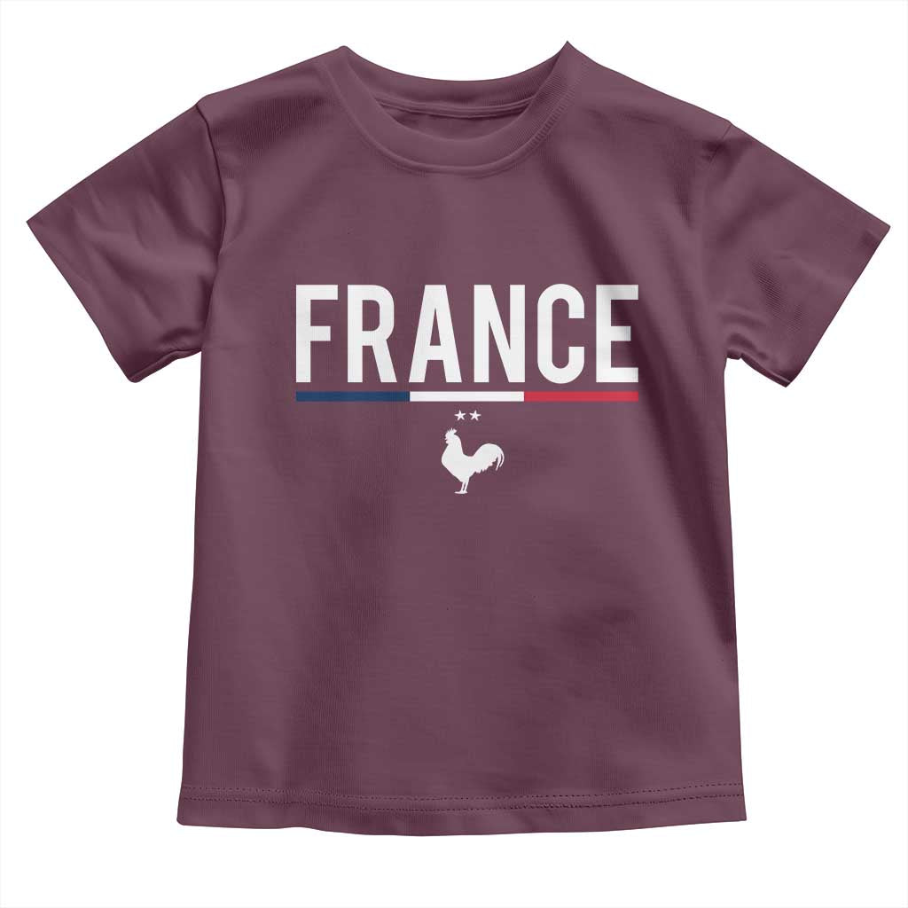 France Gallic Rooster Sports Throwback Design Vintage French Flag Toddler T Shirt