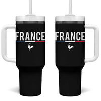 France Gallic Rooster Sports Throwback Design Vintage French Flag Tumbler With Handle