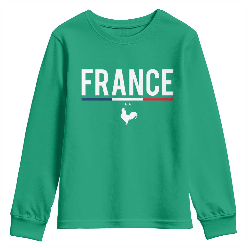 France Gallic Rooster Sports Throwback Design Vintage French Flag Youth Sweatshirt